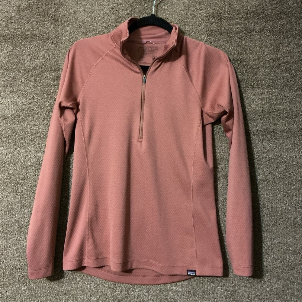 Patagonia Performance Midweight Capilene 1/4 Zip Pullover Women M Rose/Blush